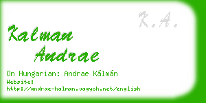kalman andrae business card